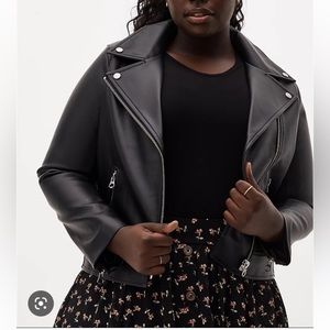 Black leather jacket from Torrid